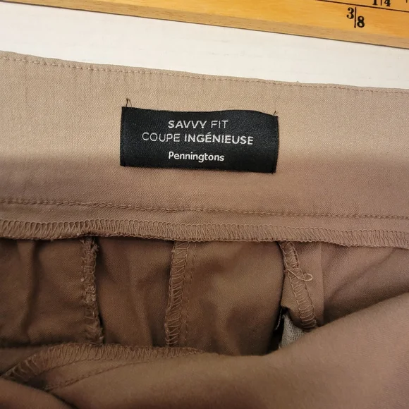 💗 PENNINGTONS Savvy Fit Capris Light Brown Size 26 Plus Size Rayon - Picture 8 of 12
